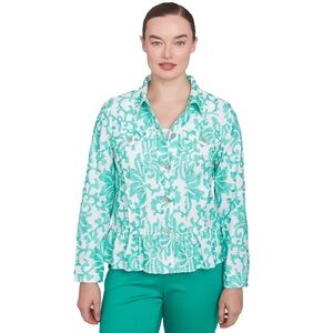 Ruby Rd Green Floral Women's Top